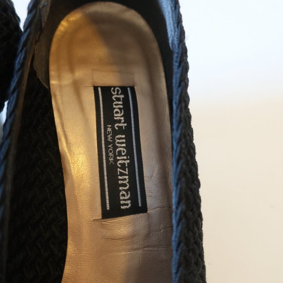 STUART WEITZMAN BLACK TEXTILE HEEL PUMPS 9 * - Picture 8 of 11
